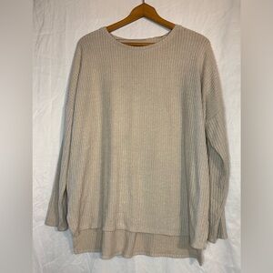 Time and Tru Women’s Cream Color Long Sleeve Pullover Top size Large (12-14)